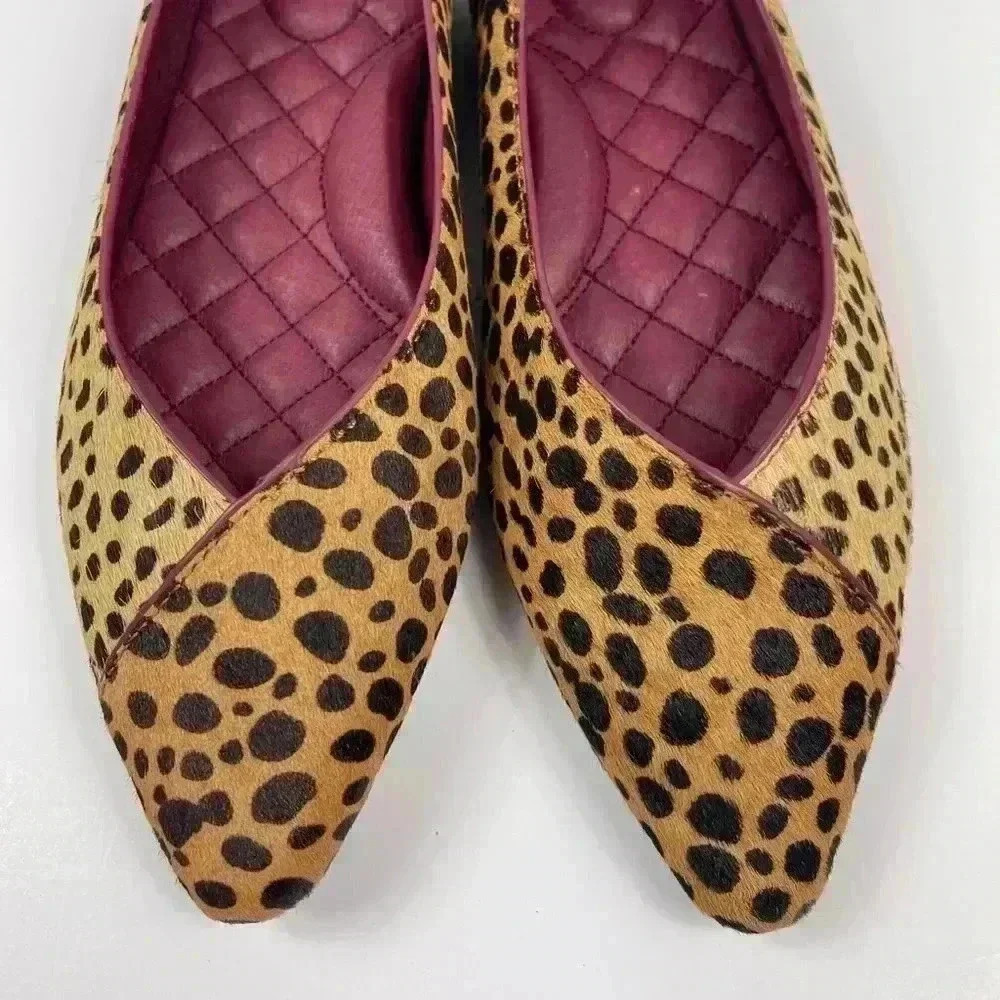 BIRDIES The Goldfinch Faux Animal Hair Cheetah Womens 6 Nonslip Sandal Pointed - Picture 6 of 14